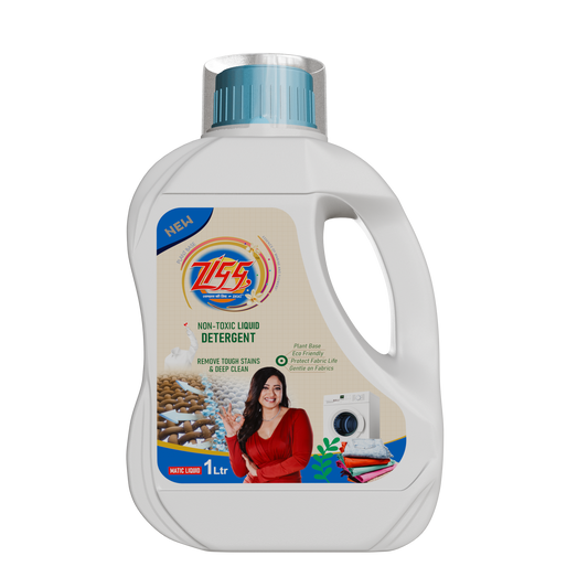 Zigg Liquid Detergent For Top Load & Front Load 1 Litre | - Non-Toxic | Plant-Based | Tough Stain Removal | Natural Ingredients | Helps Product Fabric Life | Eco Friendly | Gentle on Fabrics