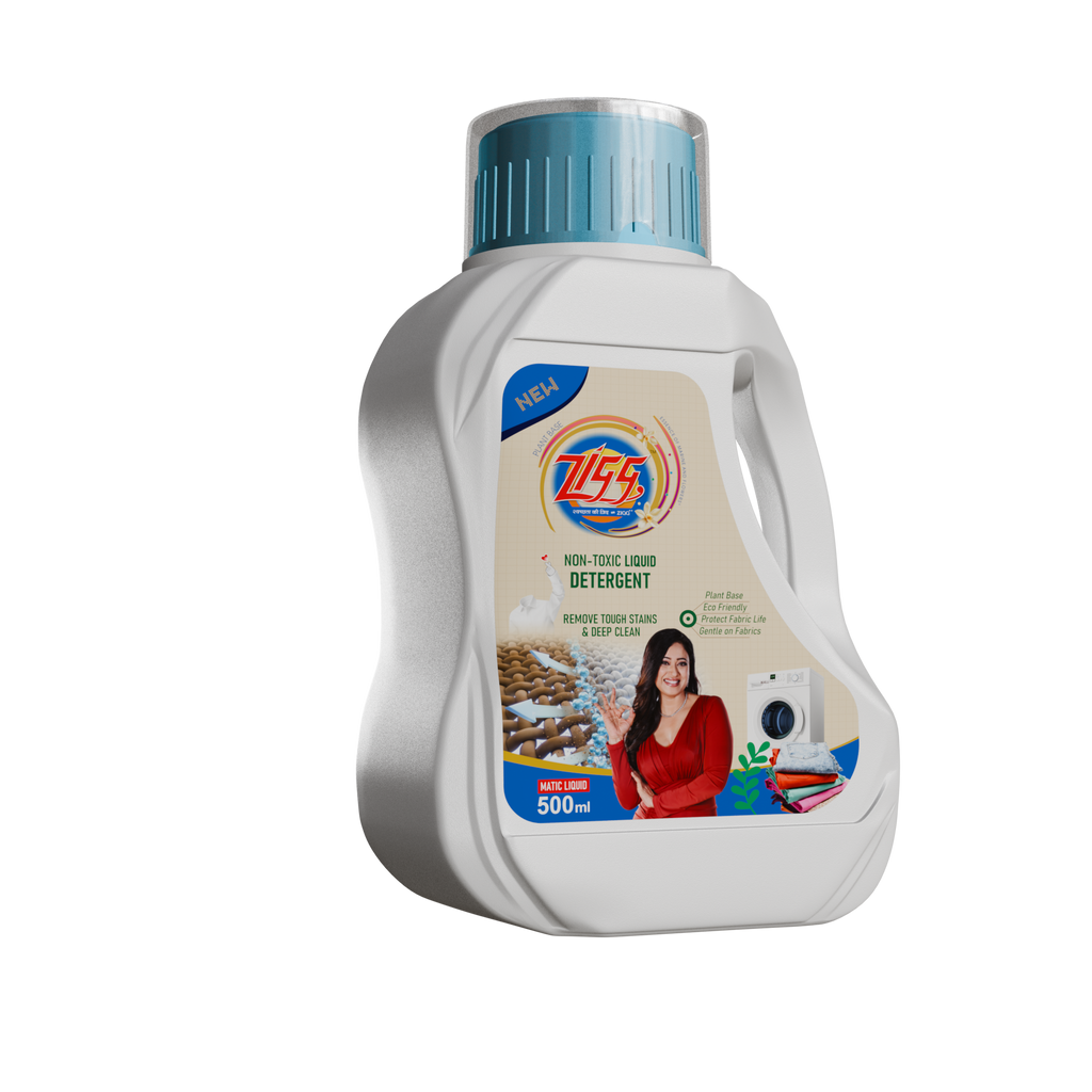 Zigg Liquid Detergent For Top Load & Front Load 500 Ml | - Non-Toxic | Plant-Based | Tough Stain Removal | Natural Ingredients | Helps Product Fabric Life | Eco Friendly | Gentle on Fabrics