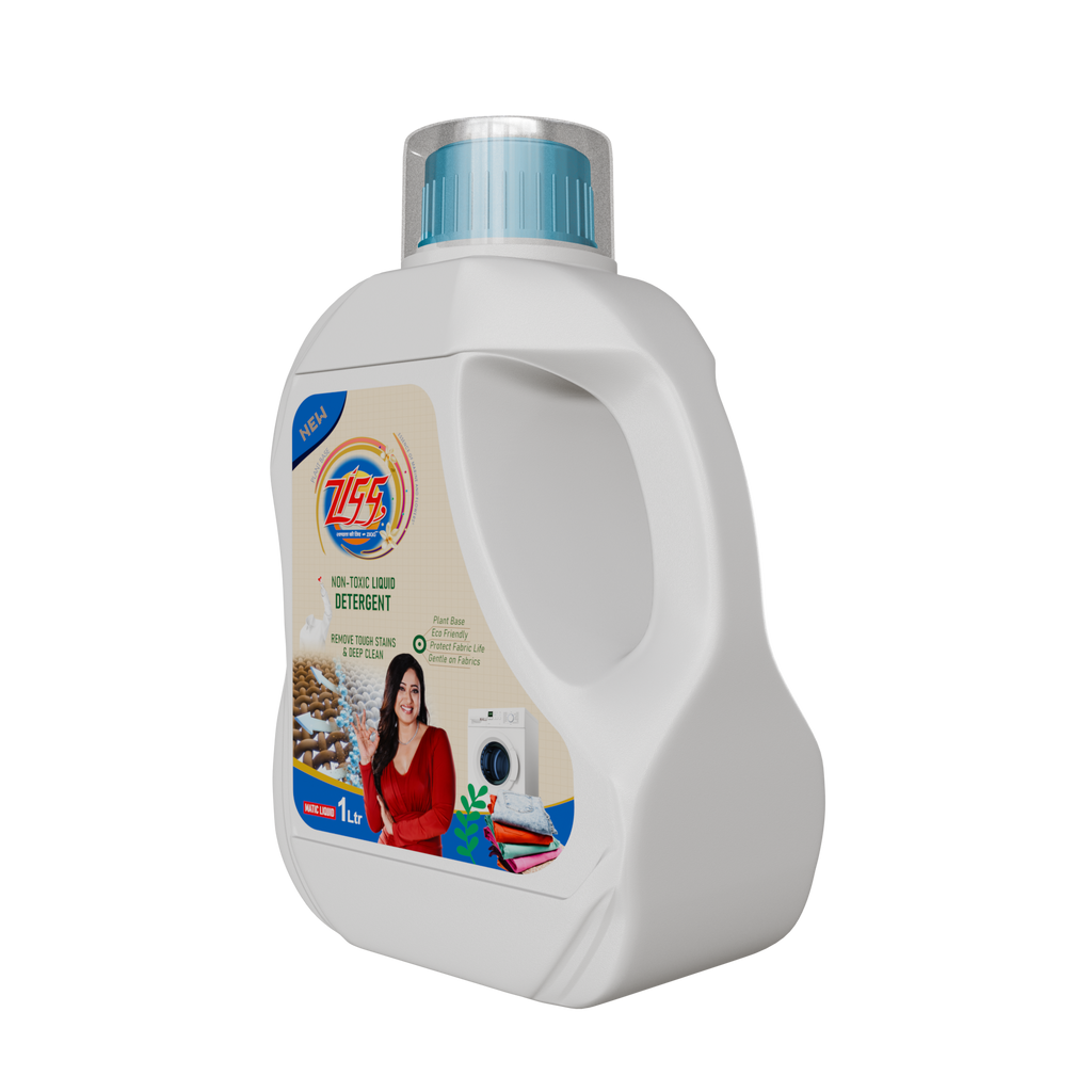 Zigg Liquid Detergent For Top Load & Front Load 1 Litre | - Non-Toxic | Plant-Based | Tough Stain Removal | Natural Ingredients | Helps Product Fabric Life | Eco Friendly | Gentle on Fabrics