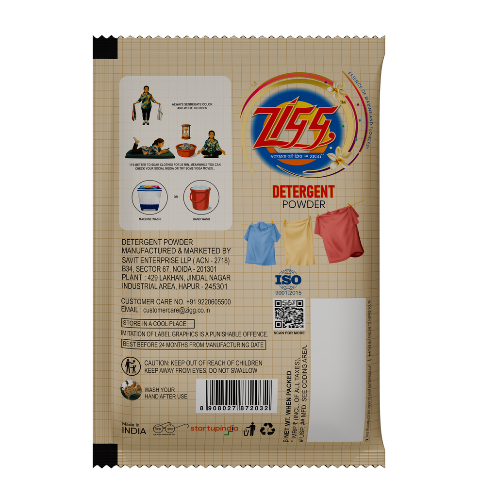 Zigg Detergent Powder 70 GM PREMIUM (Minimum 10)