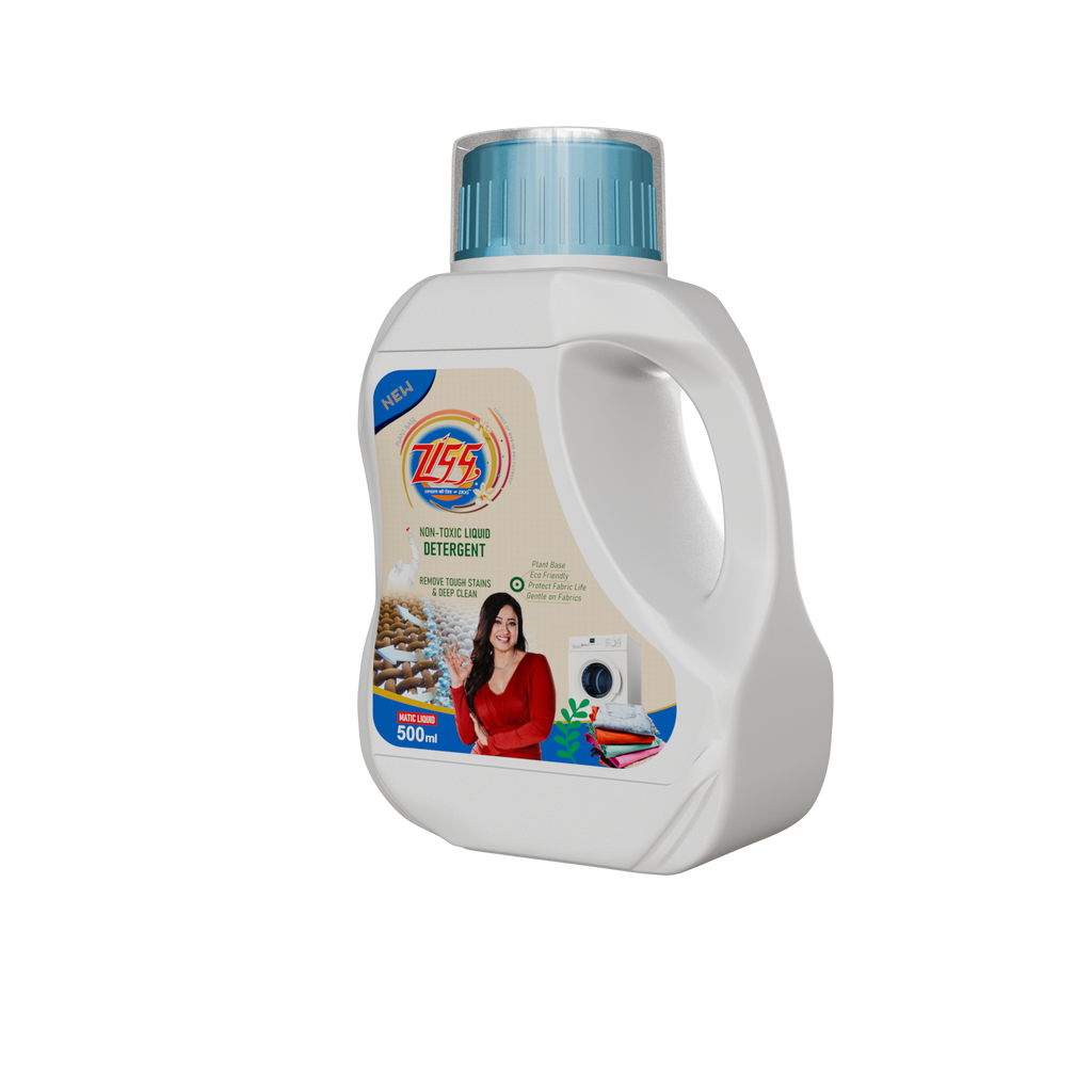 Zigg Liquid Detergent For Top Load & Front Load 500 Ml | - Non-Toxic | Plant-Based | Tough Stain Removal | Natural Ingredients | Helps Product Fabric Life | Eco Friendly | Gentle on Fabrics