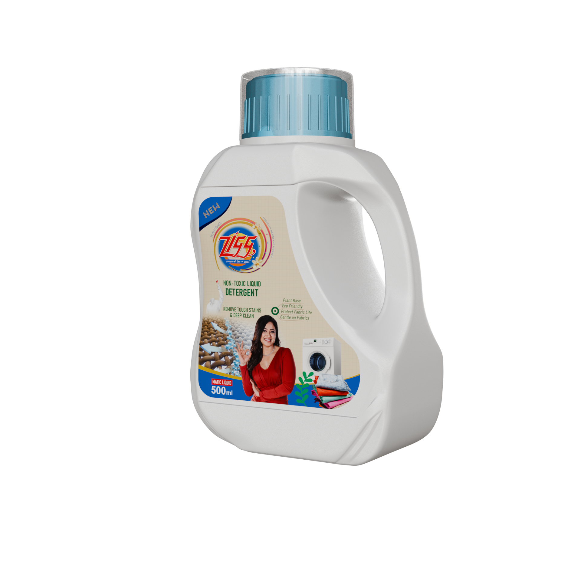 Zigg Liquid Detergent For Top Load & Front Load 500 Ml | - Non-Toxic | Plant-Based | Tough Stain Removal | Natural Ingredients | Helps Product Fabric Life | Eco Friendly | Gentle on Fabrics