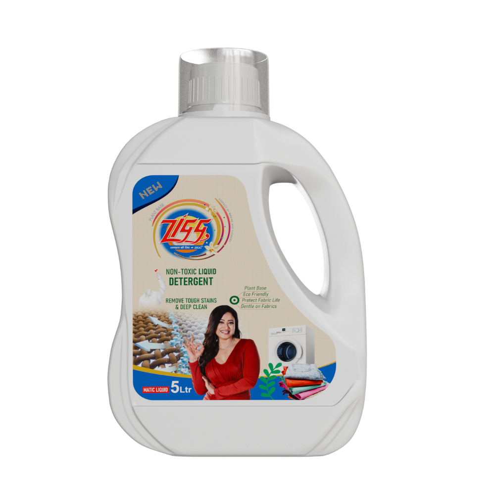 Zigg Liquid Detergent For Top Load & Front Load 5 Litre | - Non-Toxic | Plant-Based