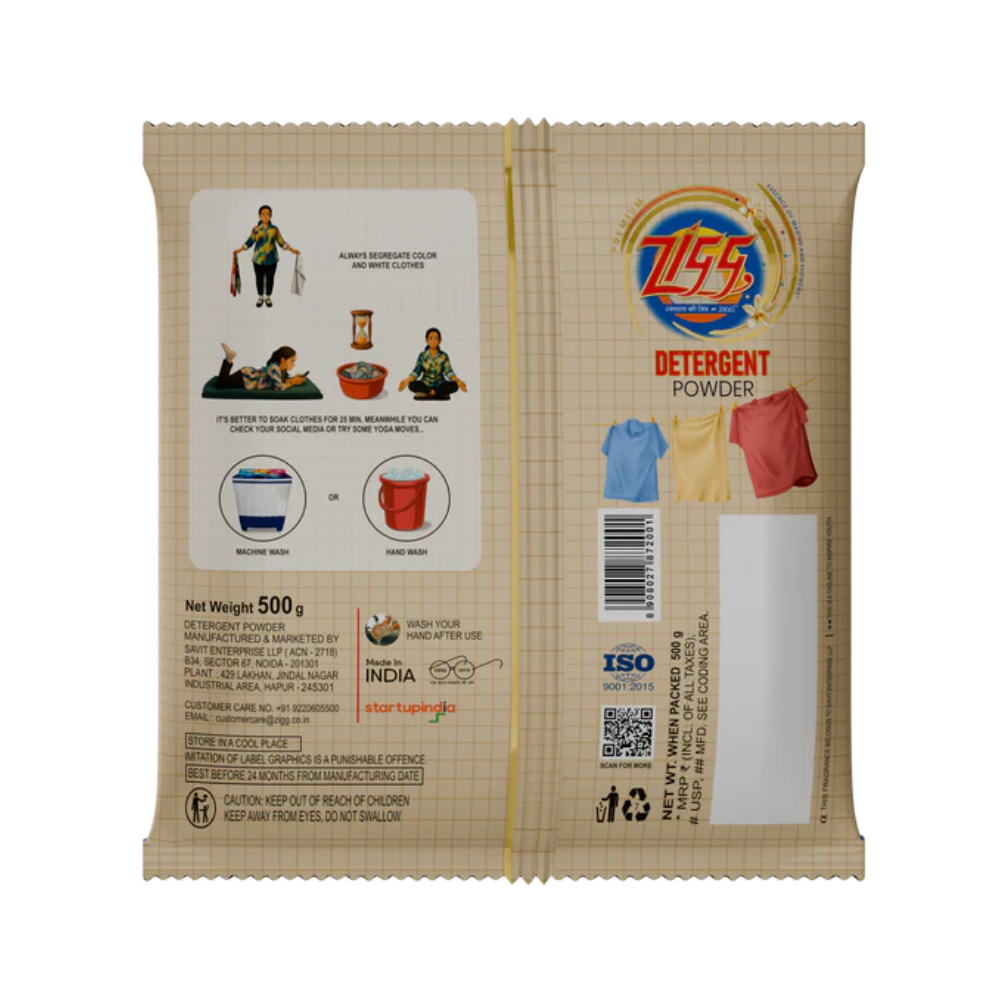 Zigg Detergent Premium Powder 500g (Buy 1 Get 1 Free)