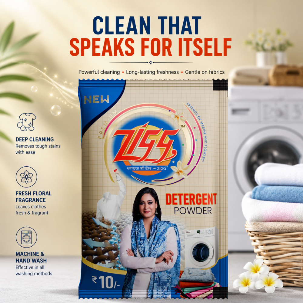 Zigg Detergent Powder 70 GM PREMIUM (Minimum 12)