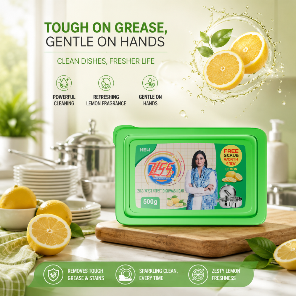 Zigg बड़ा वाला Dishwash Bar 500g