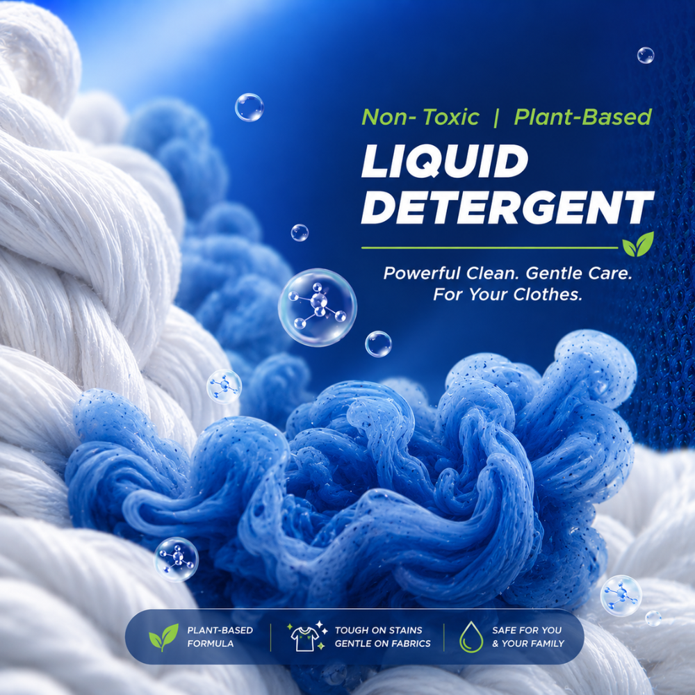 Zigg Liquid Detergent For Top Load & Front Load 1 Litre | - Non-Toxic | Plant-Based