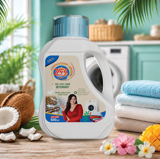 Zigg Liquid Detergent For Top Load & Front Load 500 Ml | - Non-Toxic | Plant-Based | Tough Stain Removal | Natural Ingredients | Helps Product Fabric Life | Eco Friendly | Gentle on Fabrics
