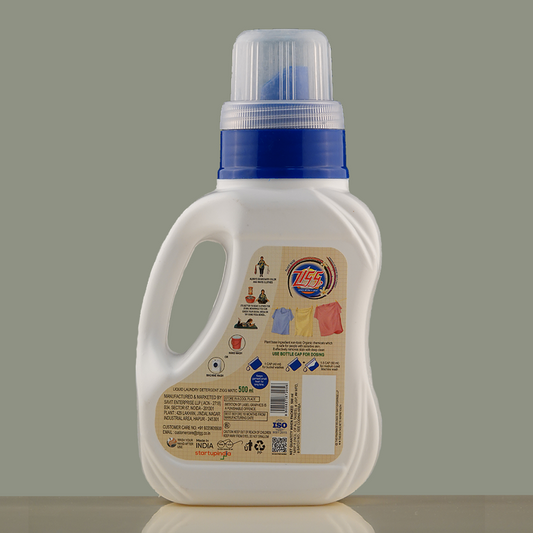 Zigg Liquid Detergent For Top Load & Front Load 500 Ml | - Non-Toxic | Plant-Based | Tough Stain Removal | Natural Ingredients | Helps Product Fabric Life | Eco Friendly | Gentle on Febrics